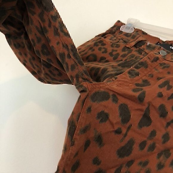 NEW NWT FASHION NOVA Animalistic Skinny Jeans Brown Cheetah Leopard High Waisted - Picture 8 of 11